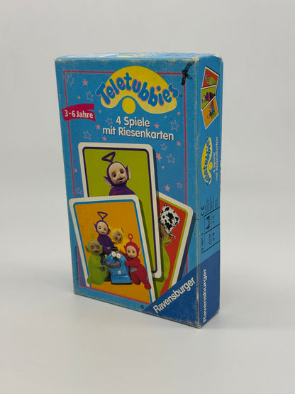 Teletubbies "4 Spiele mit Riesenkarten" Vintage, vollständig Ravensburger (1999)