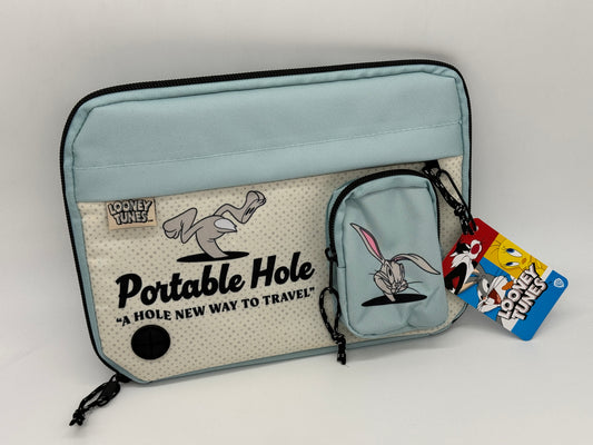 Looney Tunes "Bugs Bunny Portable Hole" Nylon Tasche Tech Case für Kabel und Zubehör