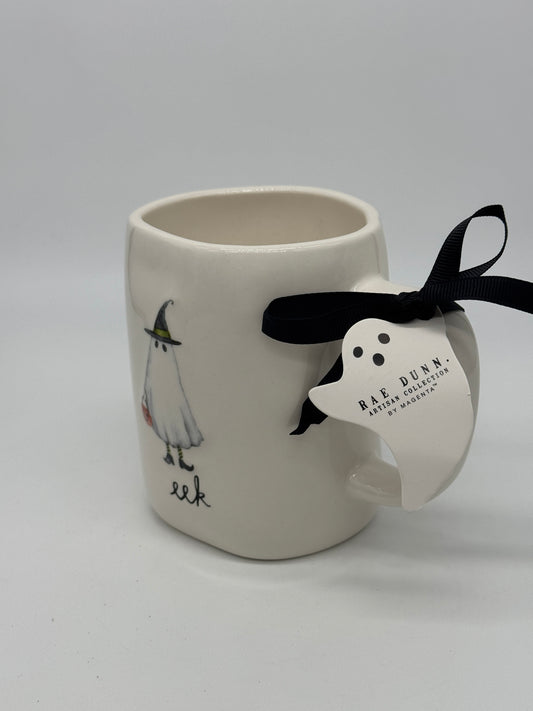 Rae Dunn Tasse "eek!" Geist mit Kürbis Halloween Kaffeebecher Artisan Collection by Magenta