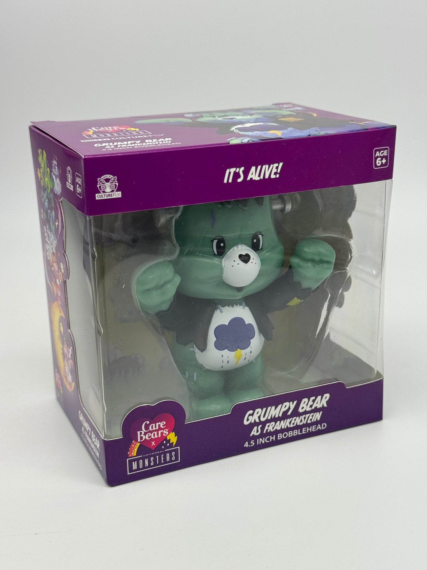 Care Bears x Universal Monsters "Grumpy Bear als Frankenstein" Die Glücksbärchis 4,5 Zoll Wackelkopf Figur (2025)