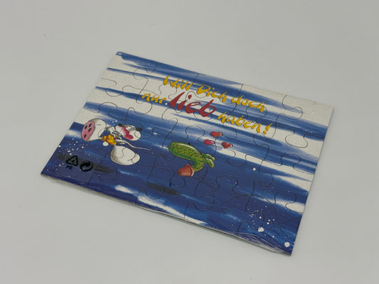 Diddl Postkarten Puzzle "Will Dich doch nur lieb haben" Puzzlekarte DIN A6 versiegelt (Depesche)