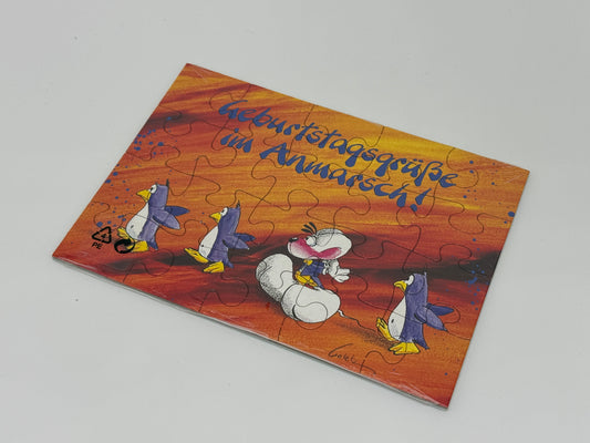 Diddl Postkarten Puzzle "Geburtstagsgrüße im Anmarsch" Puzzlekarte DIN A6 versiegelt (Depesche)