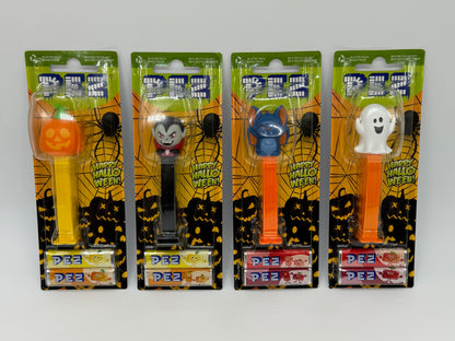 4x PEZ Happy Halloween 2024 "Vampir, Kürbis, Geist, Fledermaus"