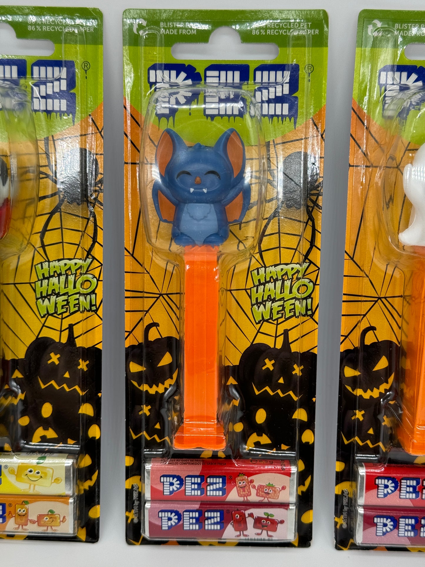 4x PEZ Happy Halloween 2024 "Vampir, Kürbis, Geist, Fledermaus"