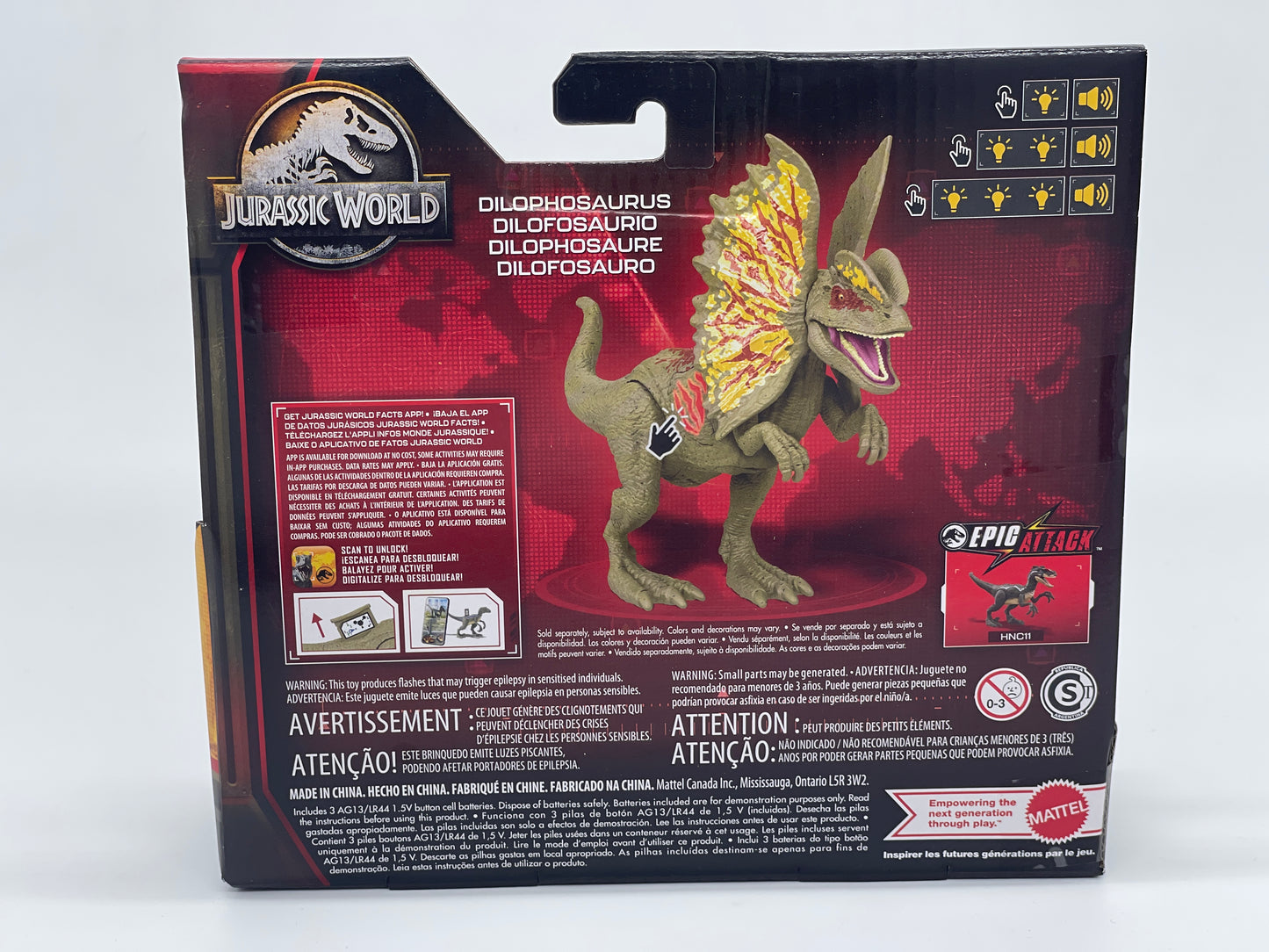 Jurassic World "Dilophosaurus" Epic Attack with Sound and Lights US Version (2022)