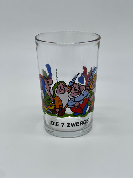 Die sieben Zwerge "Trinkglas / Sammelglas / Glas" Schneewittchen Walt Disney Vintage