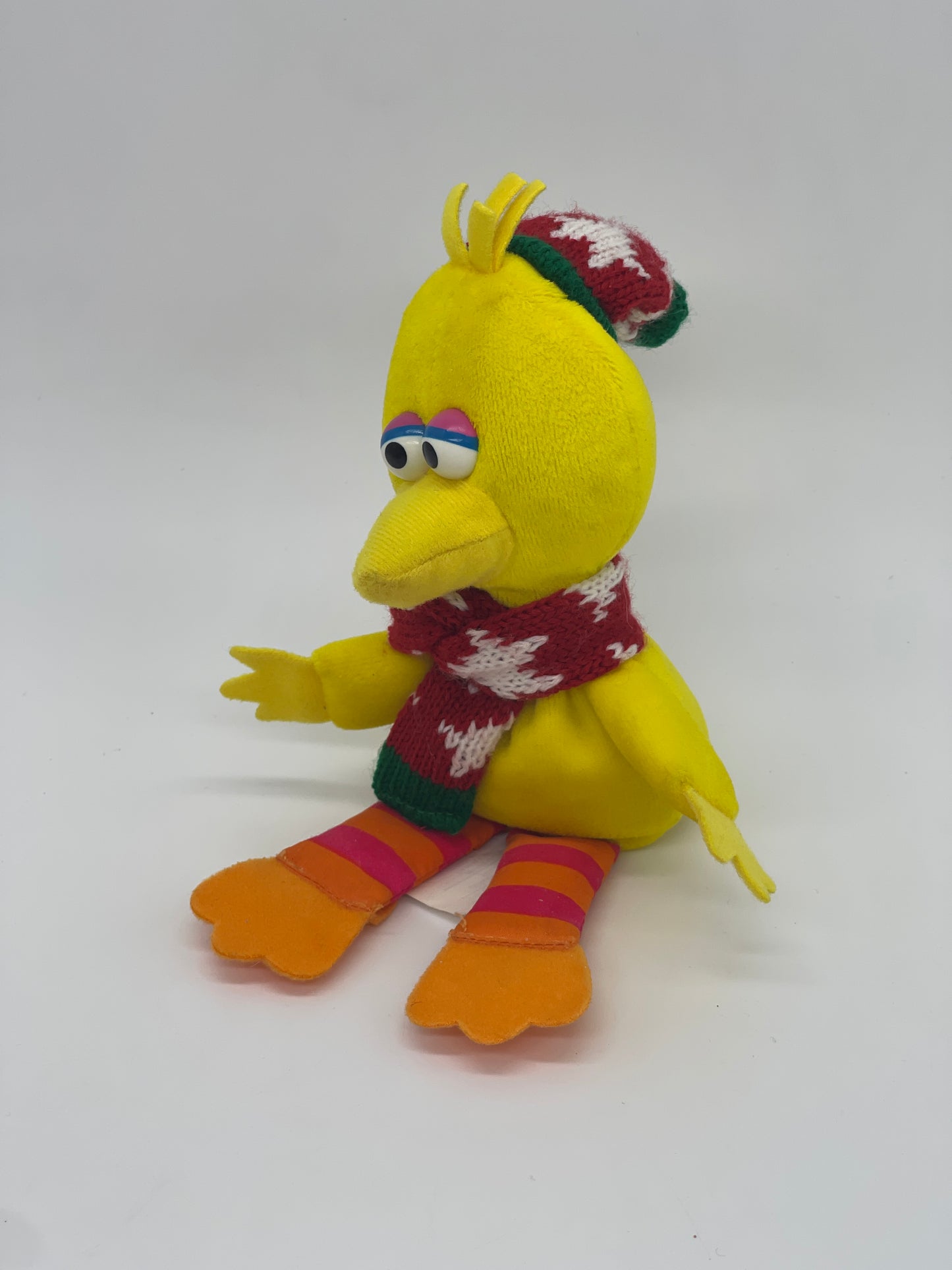 Plüschfigur Sesamstraße "Bibo Big Bird mit Schal und Mütze" Beanbag Vintage (1997)