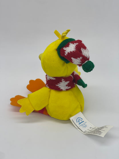 Plüschfigur Sesamstraße "Bibo Big Bird mit Schal und Mütze" Beanbag Vintage (1997)