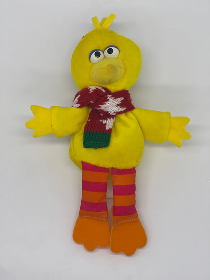 Plüschfigur Sesamstraße "Bibo Big Bird mit Schal und Mütze" Beanbag Vintage (1997)