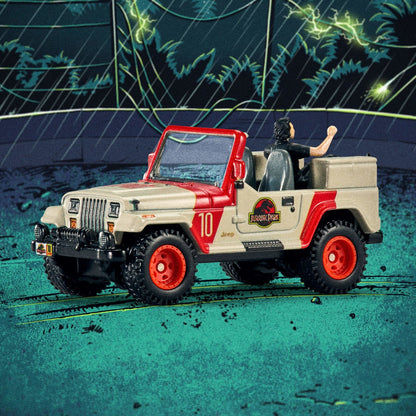 Hot Wheels Jurassic Park "Jeep Wrangler & Dr. Ian Malcolm" 30th Anniversary SDCC Exclusive