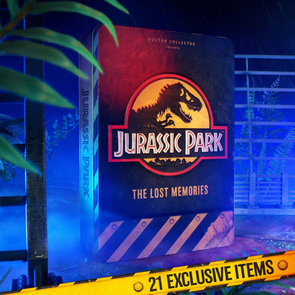 Jurassic Park Sammlerbox "The Lost Memories" mit 21 exklusive Collector Items in Metalldose