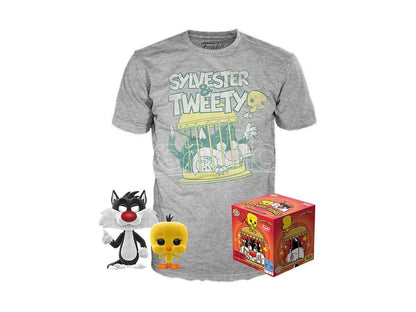 Funko Pop Tees - Looney Tunes Sylvester &amp; Tweety - T-Shirt (S) &amp; Exclusive Figure 