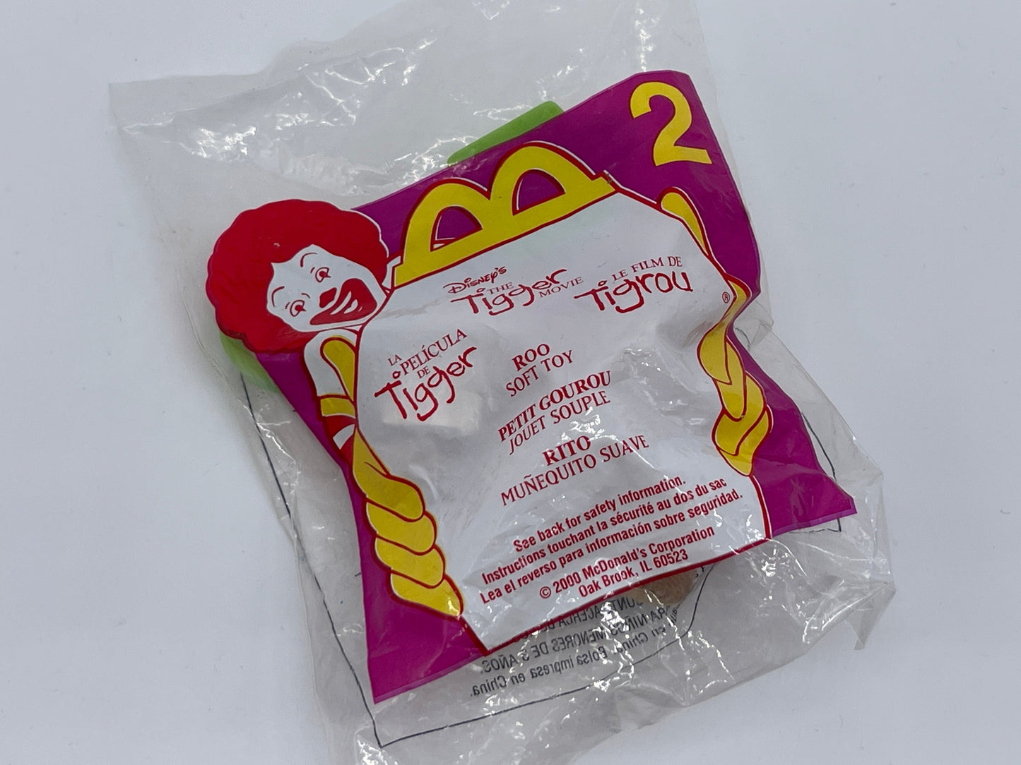 Tigger's Big Adventure "Roo Ruh" Mc Donalds Junior Bag Happy Meal USA 2000 