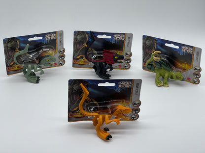 Jurassic World Bendy Biters Giganotosaurus, Pyroraptor, Atrociraptor, Stegosaurus