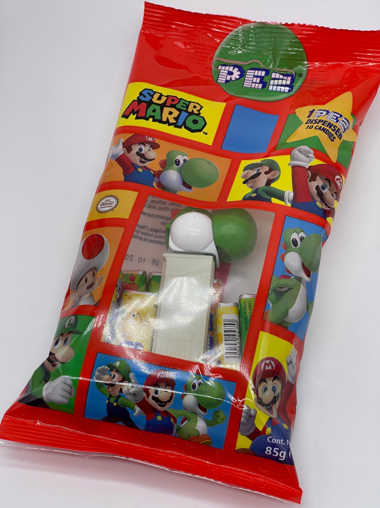 PEZ Super Mario Bros. "Mario, Yoshi, Toad" mit 10 Nachfüllpacks im Beutel