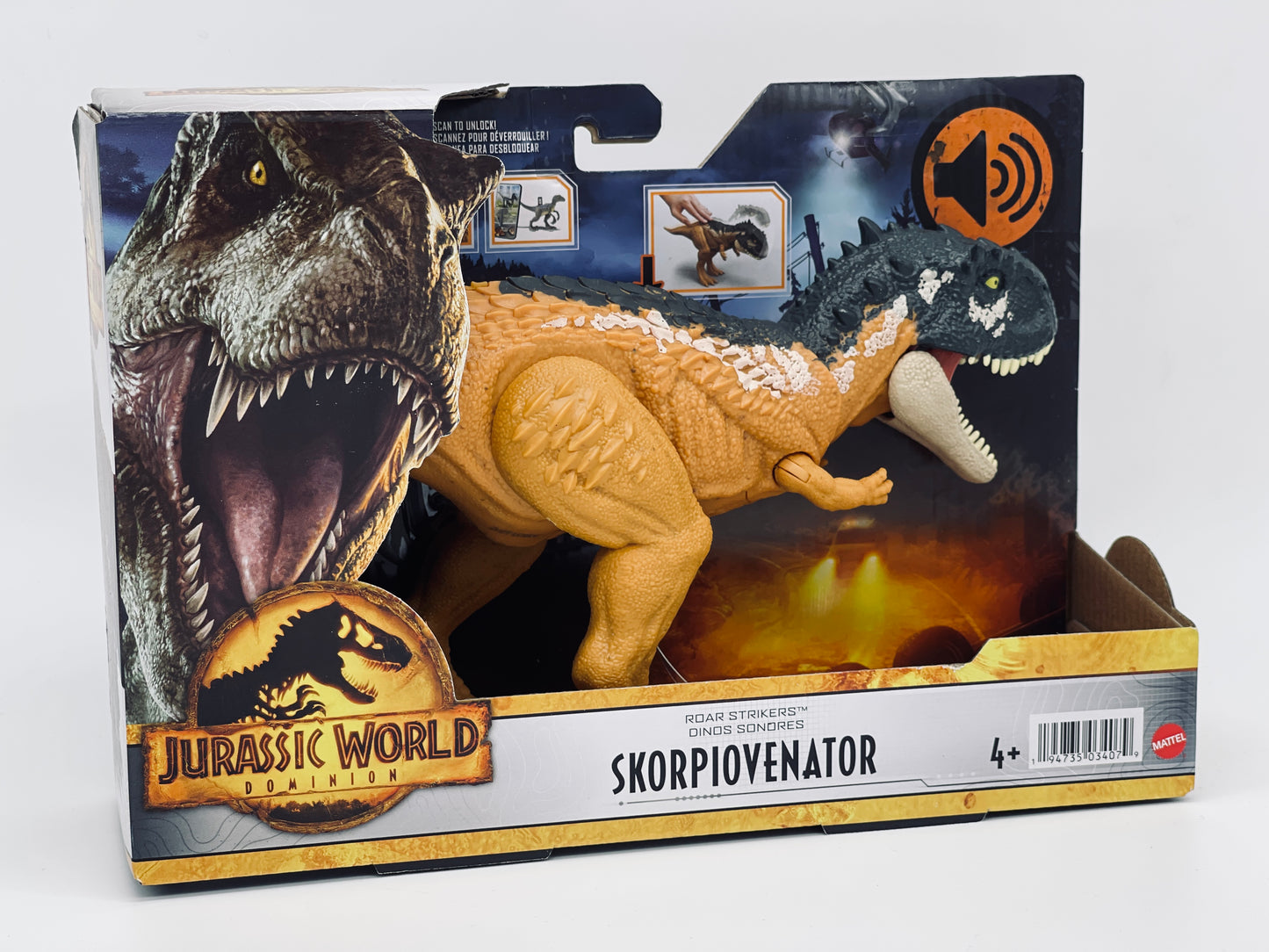 Jurassic World Dominion Skorpiovenator Brüllattacke Roar Strikers + Sound (Mattel)