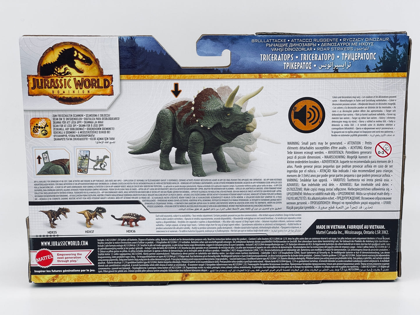 Jurassic World Dominion Triceratops Brüllattacke Roar Strikers mit Sound (Mattel)