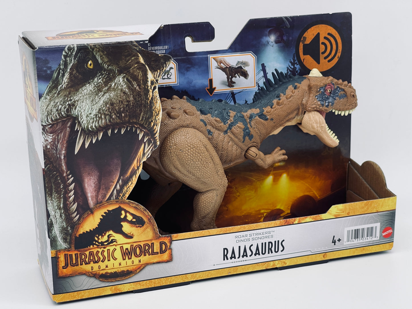 Jurassic World Dominion Rajasaurus Roar Strikers Roar Attack with Sound (Mattel) 