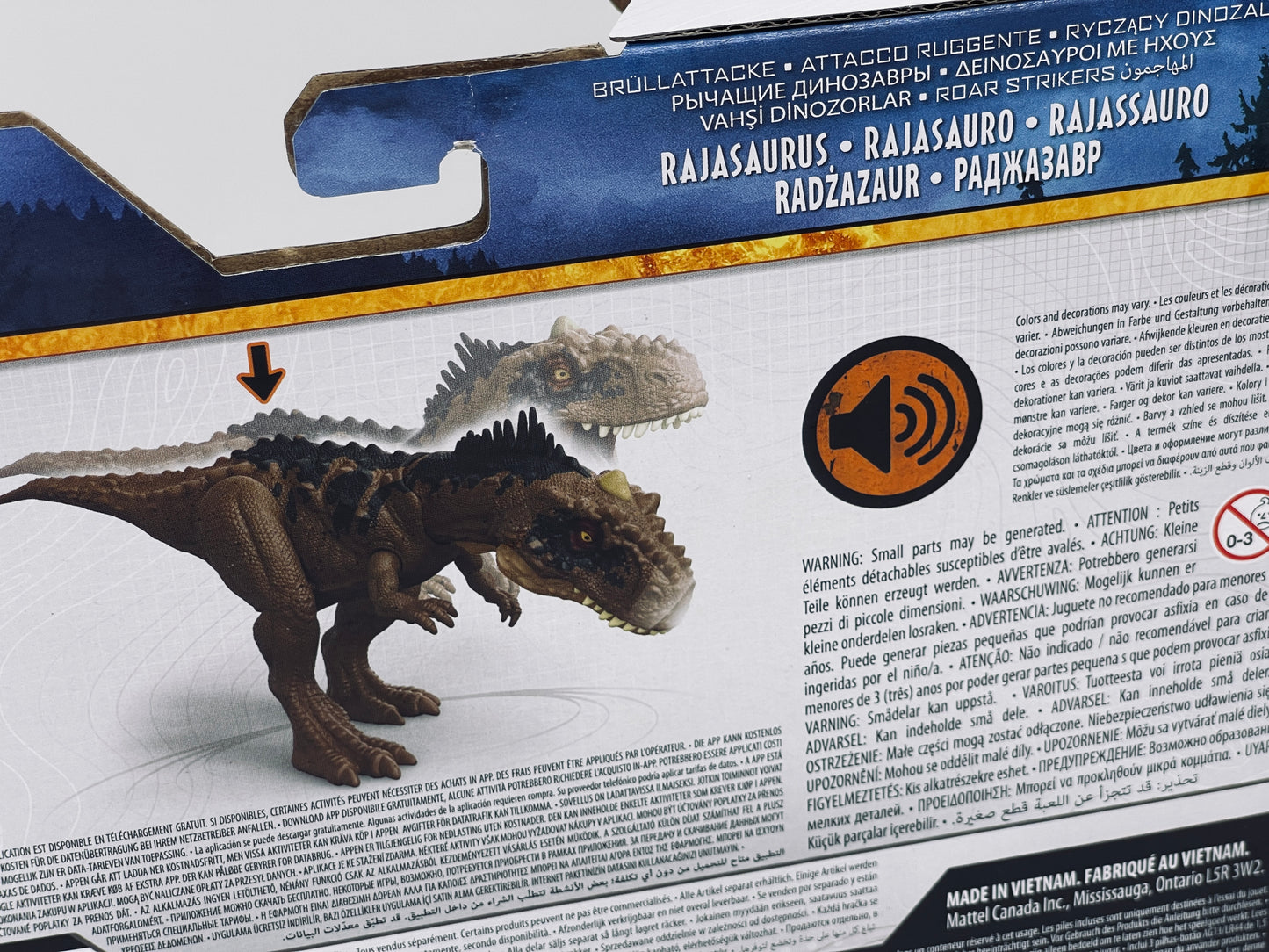 Jurassic World Dominion Rajasaurus Roar Strikers Roar Attack with Sound (Mattel) 