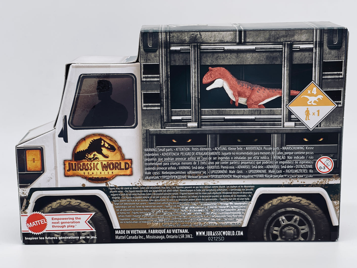Jurassic World Dominion Carnotaurus Multipack Minis - 4 Dinos 1 Figure (Mattel) 