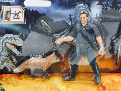 Jurassic World Dominion Owen & Velociraptor Beta mit Fuchs und Zubehör (Mattel)