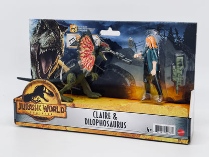 Jurassic World Dominion Claire & Dilophosaurus Set mit Zubehör (Mattel)