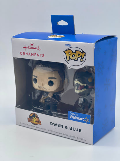 Hallmark Ornaments 2022 "Owen & Blue" Jurassic World Dominion Funko Pop Edition