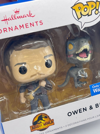 Hallmark Ornaments 2022 "Owen & Blue" Jurassic World Dominion Funko Pop Edition