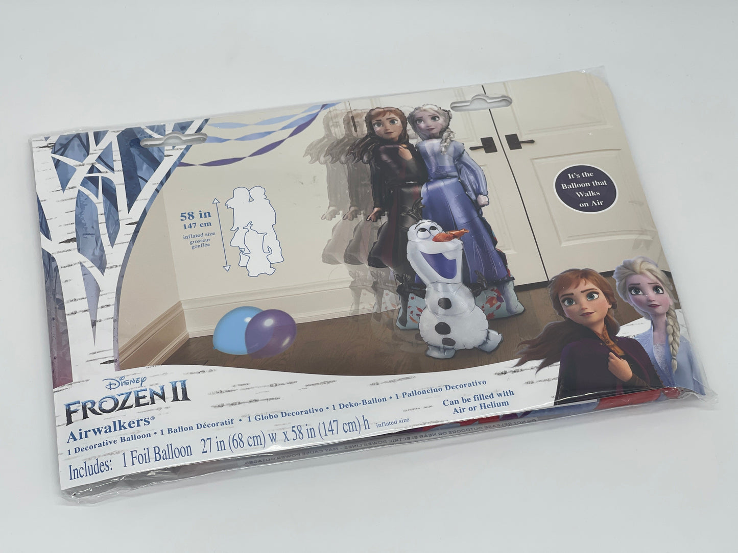 Foil Balloon "Frozen II" Olaf, Elsa, Anna Helium Balloon Airwalker (147 cm x 68 cm) 