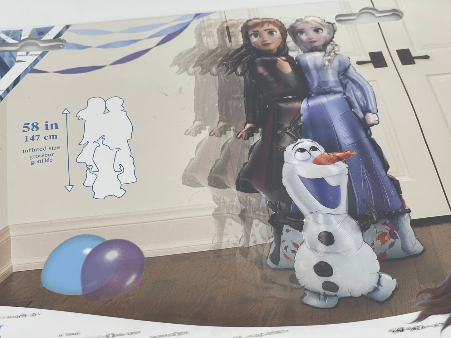 Folienballon "Frozen II" Olaf, Elsa, Anna Helium Ballon Airwalker (147 cm x 68 cm)