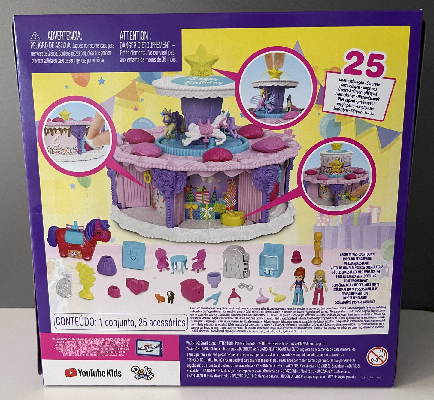 Polly Pocket Geburtstagstorte / Birthday Cake mit 25 Überraschungen (Mattel)