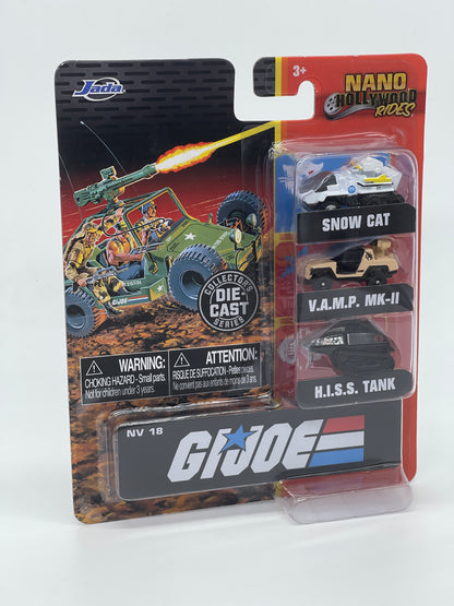 GI JOE Nano Hollywood Rides "Snow Cat, VAMP MK-II, HISS Tank" Die Cast
