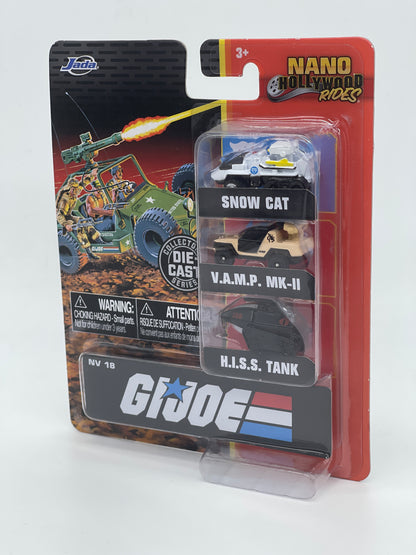 GI JOE Nano Hollywood Rides "Snow Cat, VAMP MK-II, HISS Tank" Die Cast