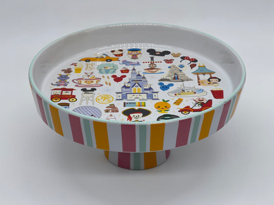 Walt Disney World "Jerrod Maruyama" Cake Stand Cookie Muffin Serving Platter 