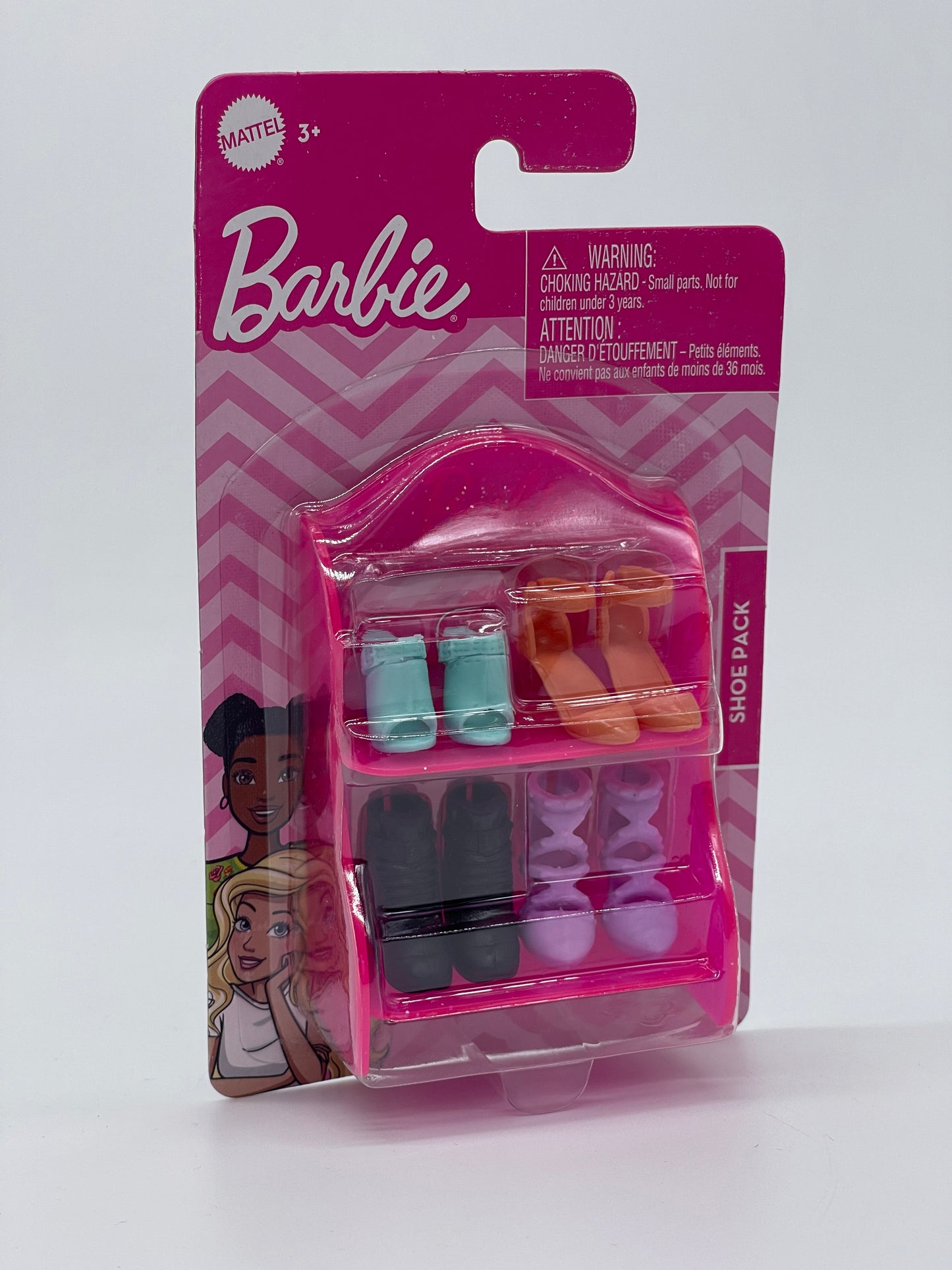 Barbie accessories accessories shelf with shoe pack, handbags, head and neck jewelry