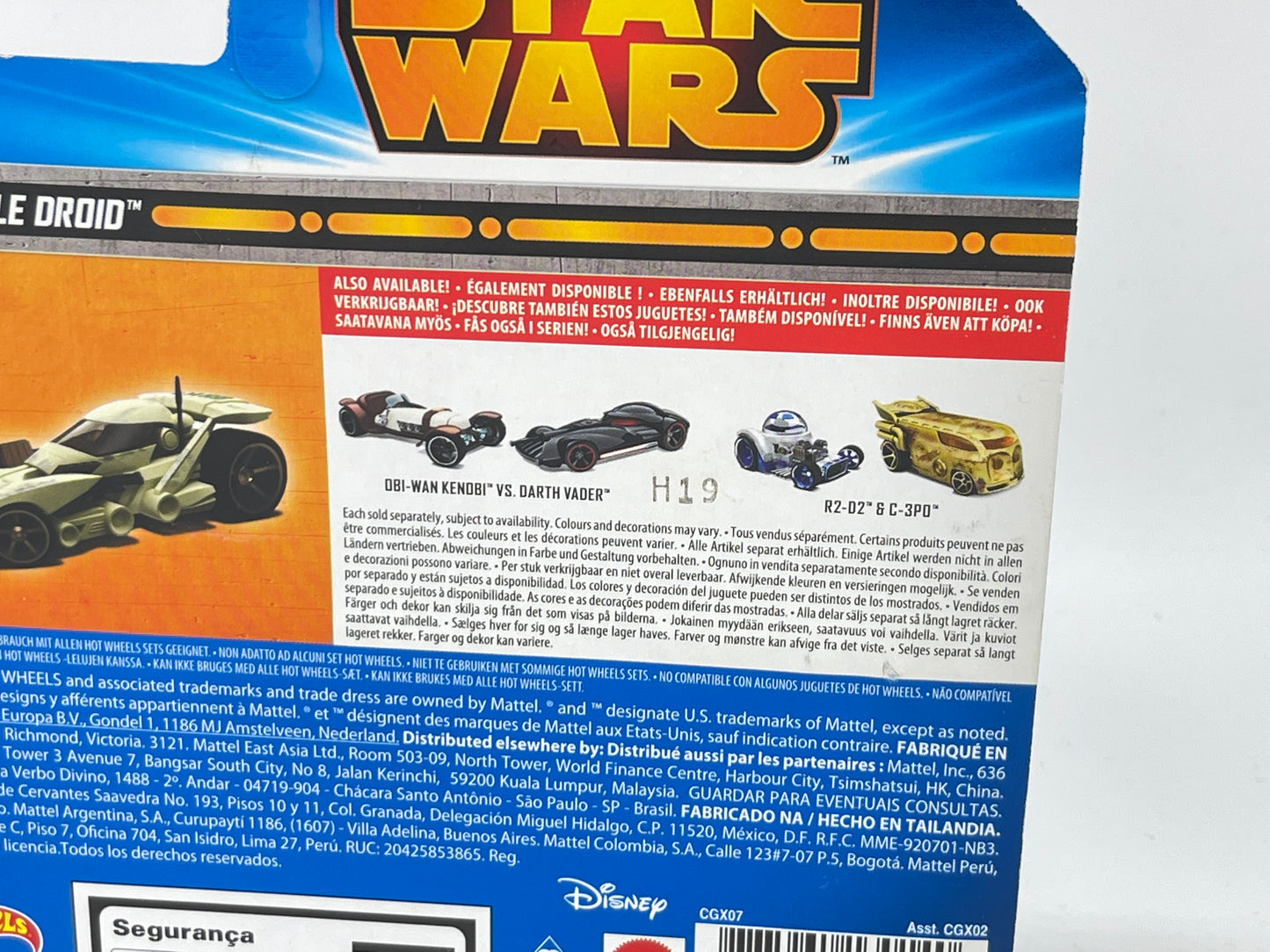 Star Wars "501st Clone Trooper VS. Battle Droid" Hot Wheels Mattel Disney (2014)