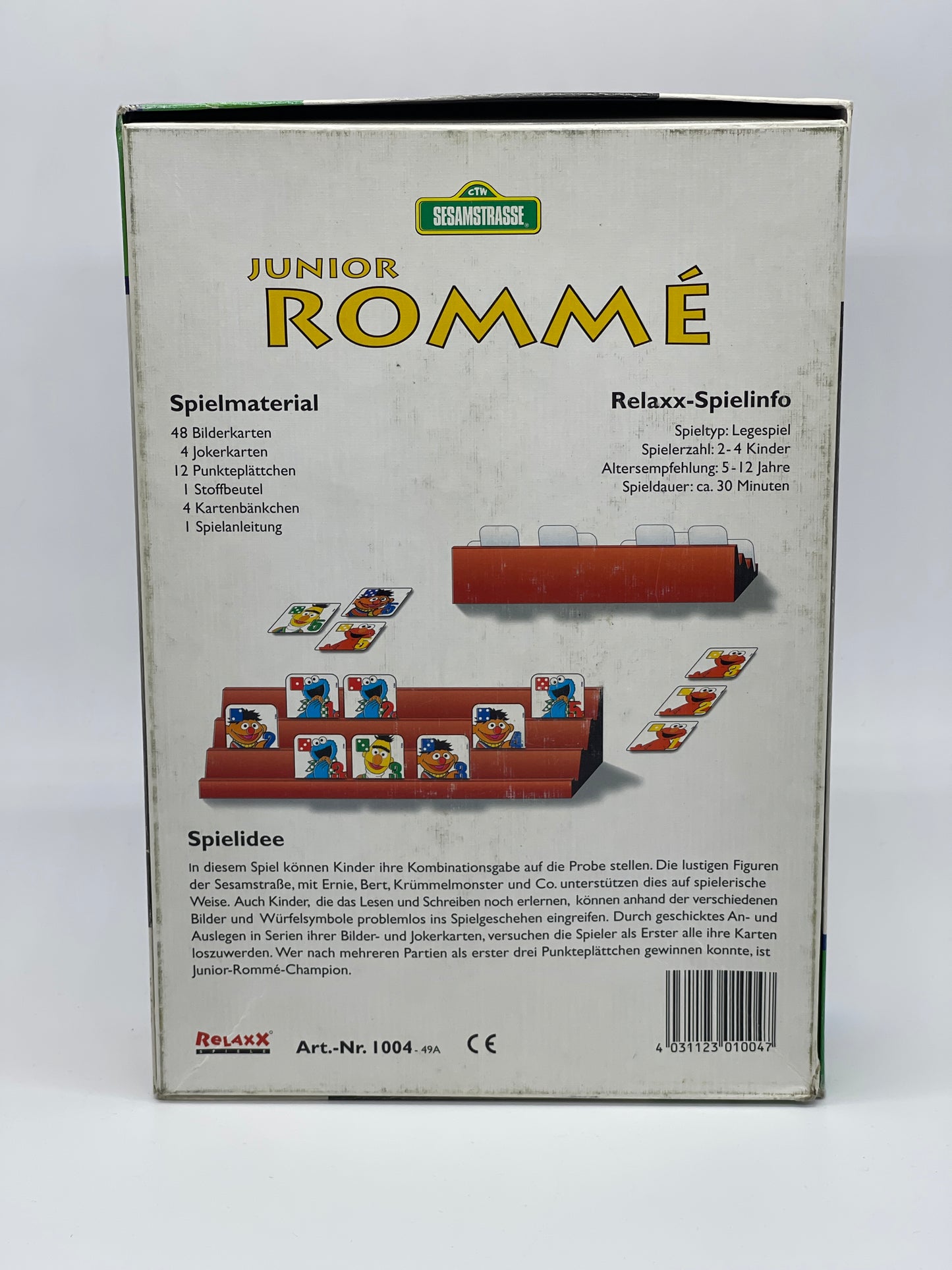 Sesame Street "Junior Rummy" Family Game Relaxx Games Vintage (1997)