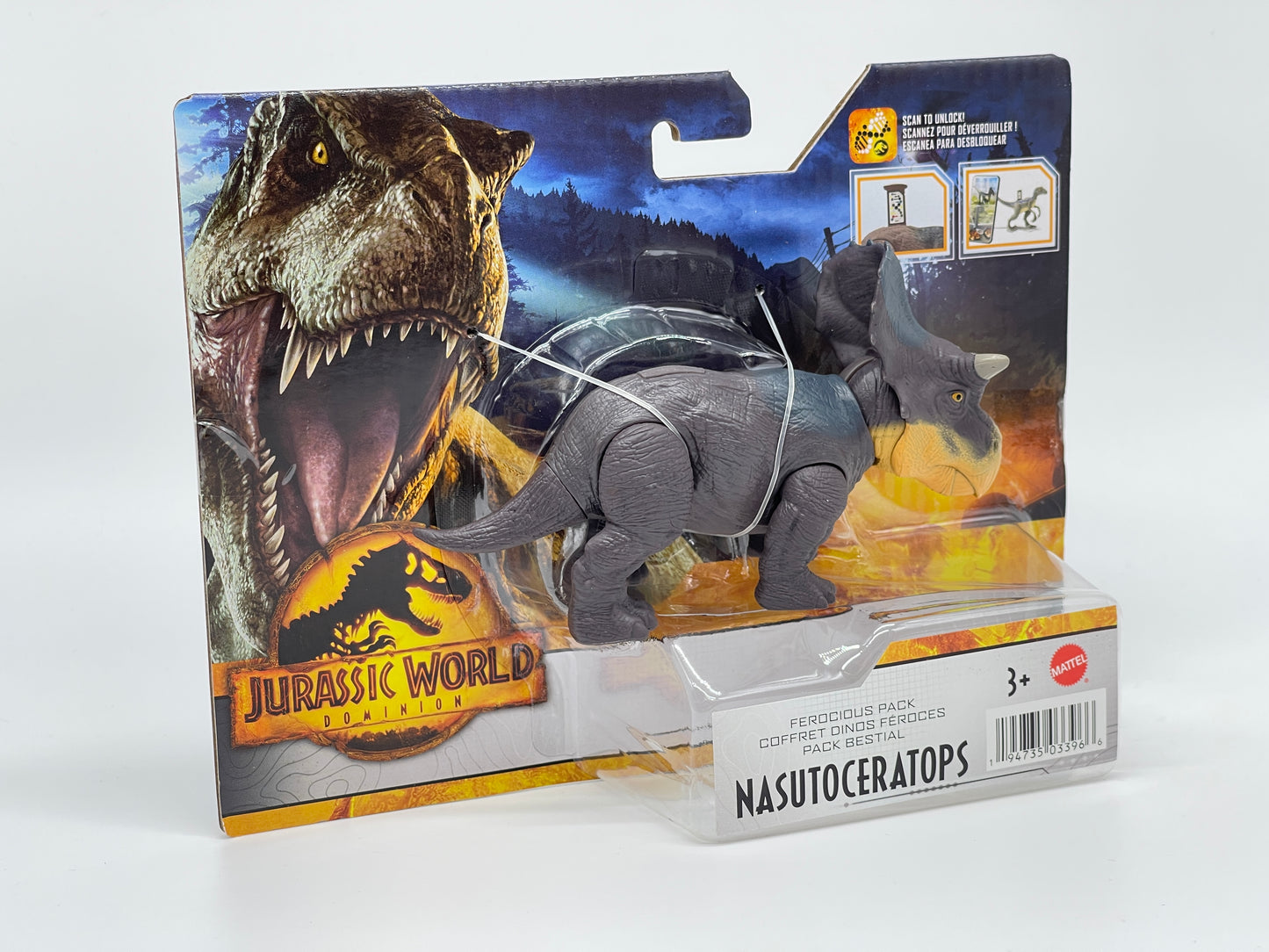 Jurassic World Dominion Nasutoceratops - Wilde Dinos Ferocious Pack (Mattel)