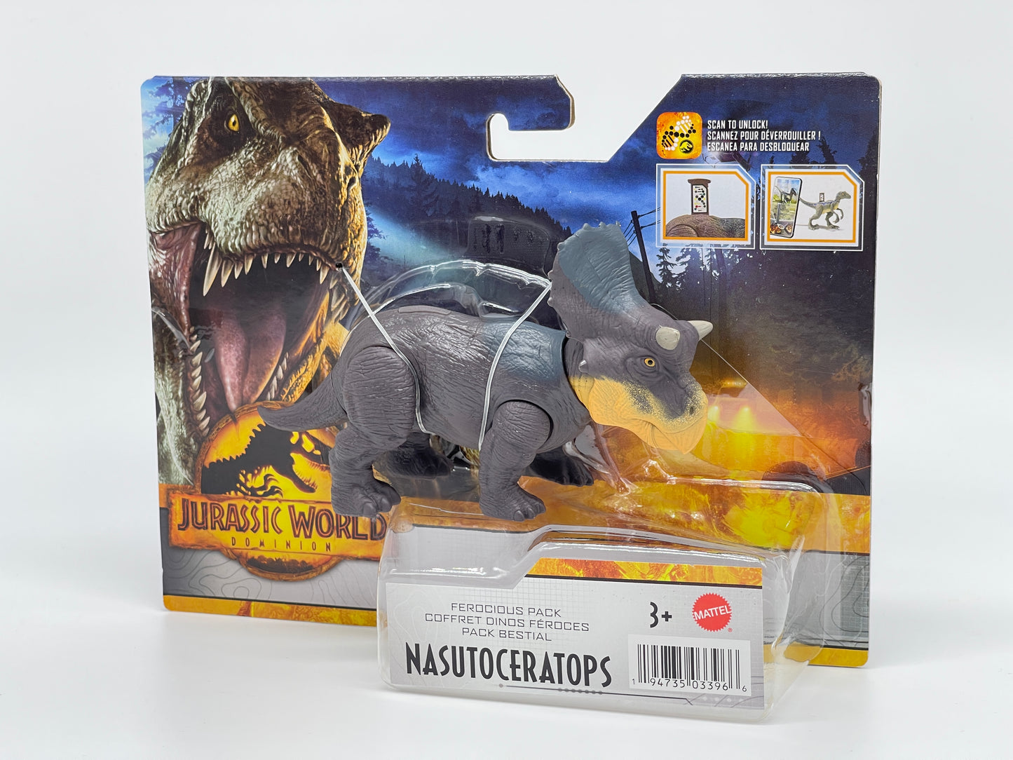 Jurassic World Dominion Nasutoceratops - Wilde Dinos Ferocious Pack (Mattel)