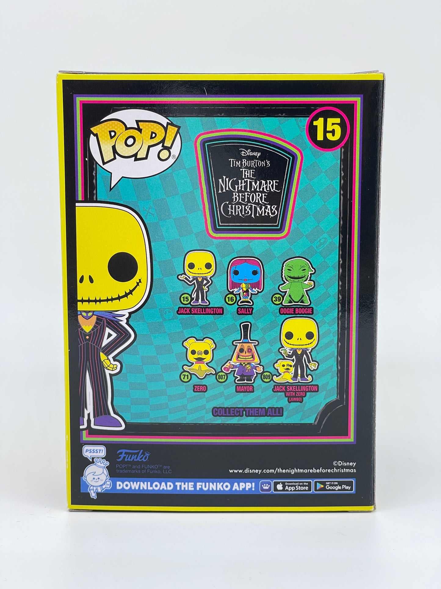 Funko POP "Jack Skellington" #15 Blacklight Nightmare before Christmas Disney