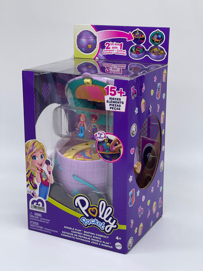 Polly Pocket "Double Fun Roller Skate Box Skating Compact" 15+ Pieces (Mattel)