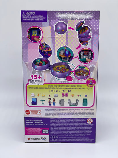 Polly Pocket "Double Fun Roller Skate Box Skating Compact" 15+ Pieces (Mattel)