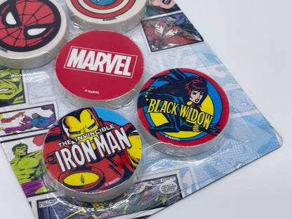 Marvel "Radiergummi Set" 5 runde Radierer Iron Man, Spiderman, Captain America