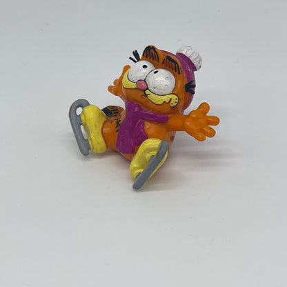 Garfield "Schlittschuhe Winter" PVC Figur Bully handbemalt Vintage (1981)