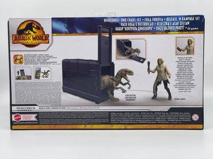 Jurassic World Dominion Release' n Rampage Pack Soyona Santos & Atrociraptor
