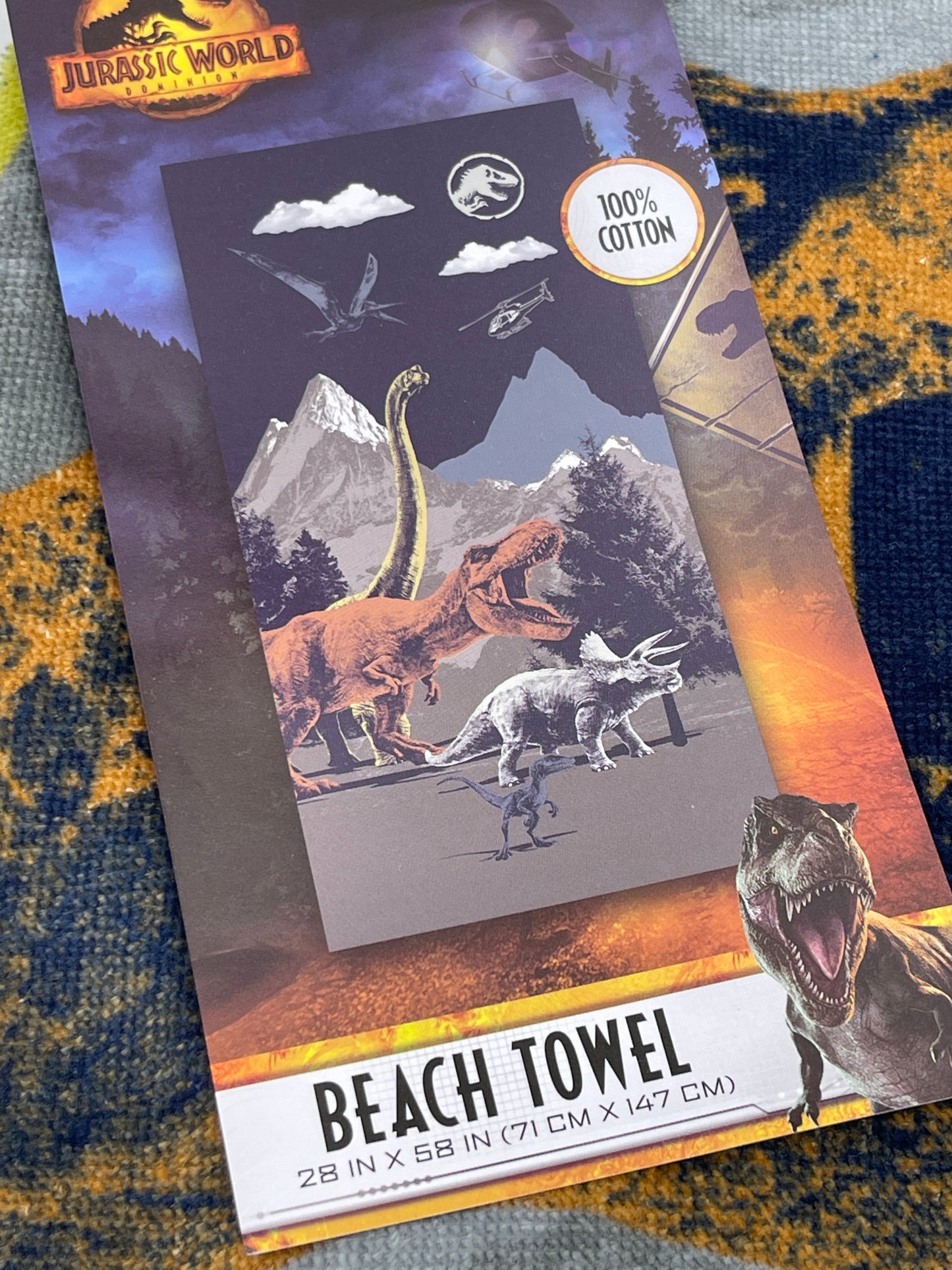 Jurassic World Dominion "Badetuch Strandtuch Handtuch" T-Rex  71 x 147 cm