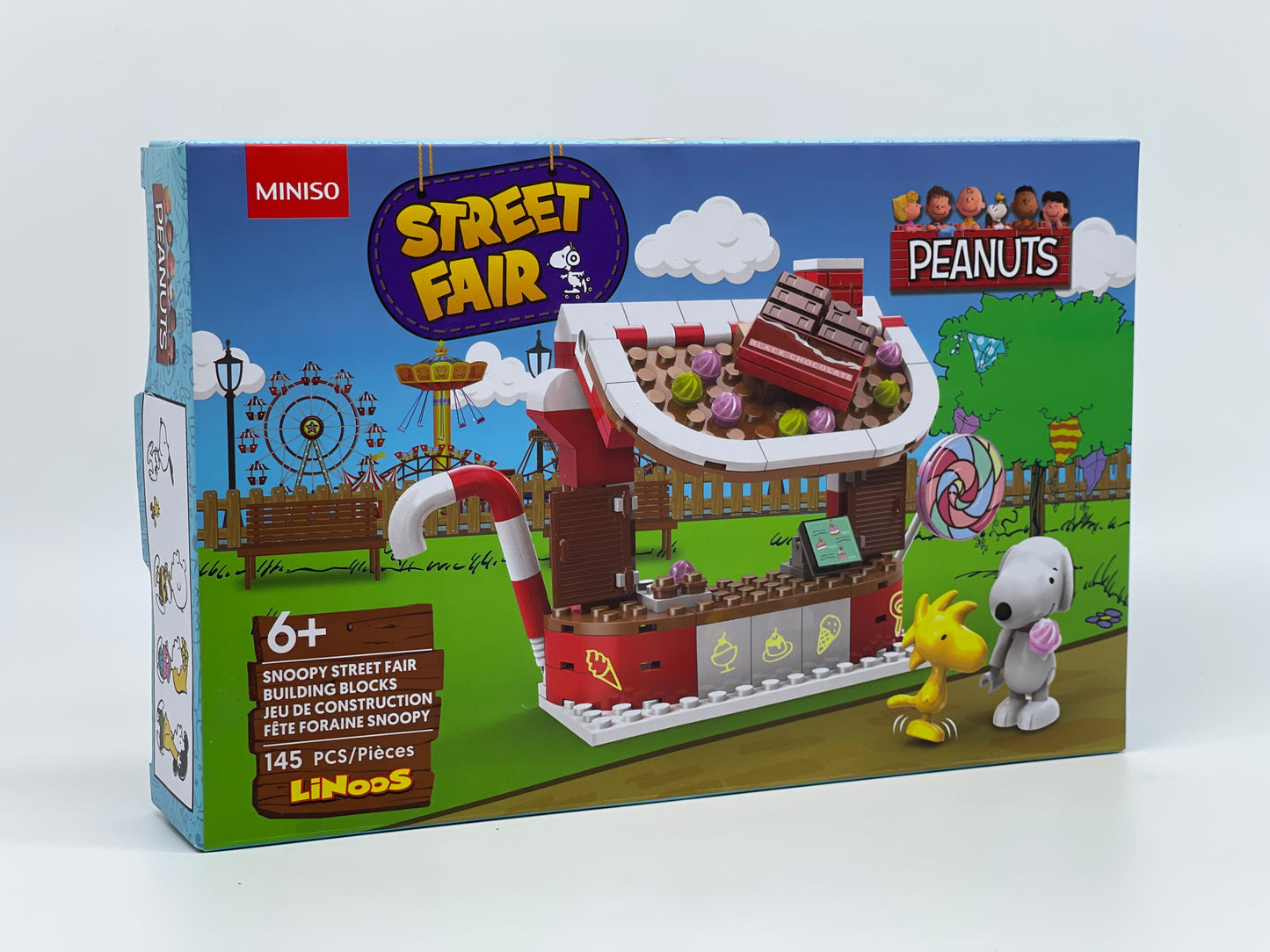 MINISO Japan "Peanuts Ice Cream Shop" Street Fair Building Blocks Linoos 145 pieces