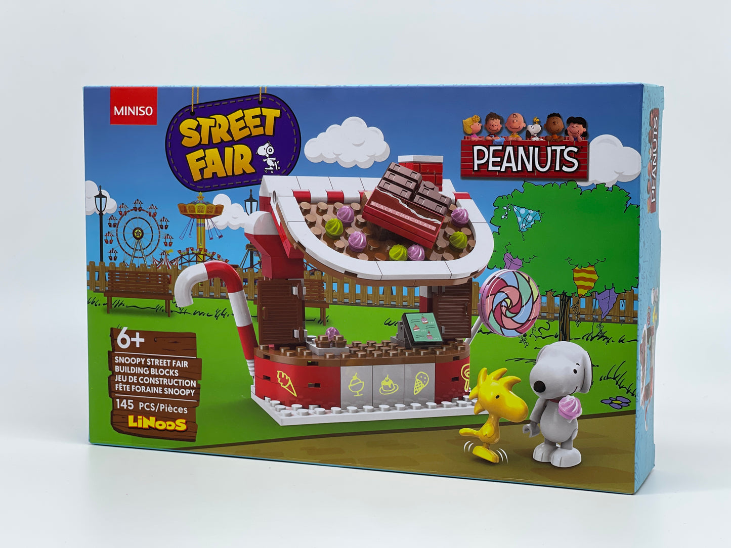 MINISO Japan "Peanuts Ice Cream Shop" Street Fair Building Blocks Linoos 145 pieces