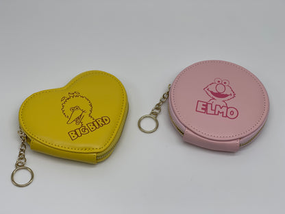 MINISO Japan "Sesamstraße Münz Geldbeutel mit Anhänger" Bibo & Elmo