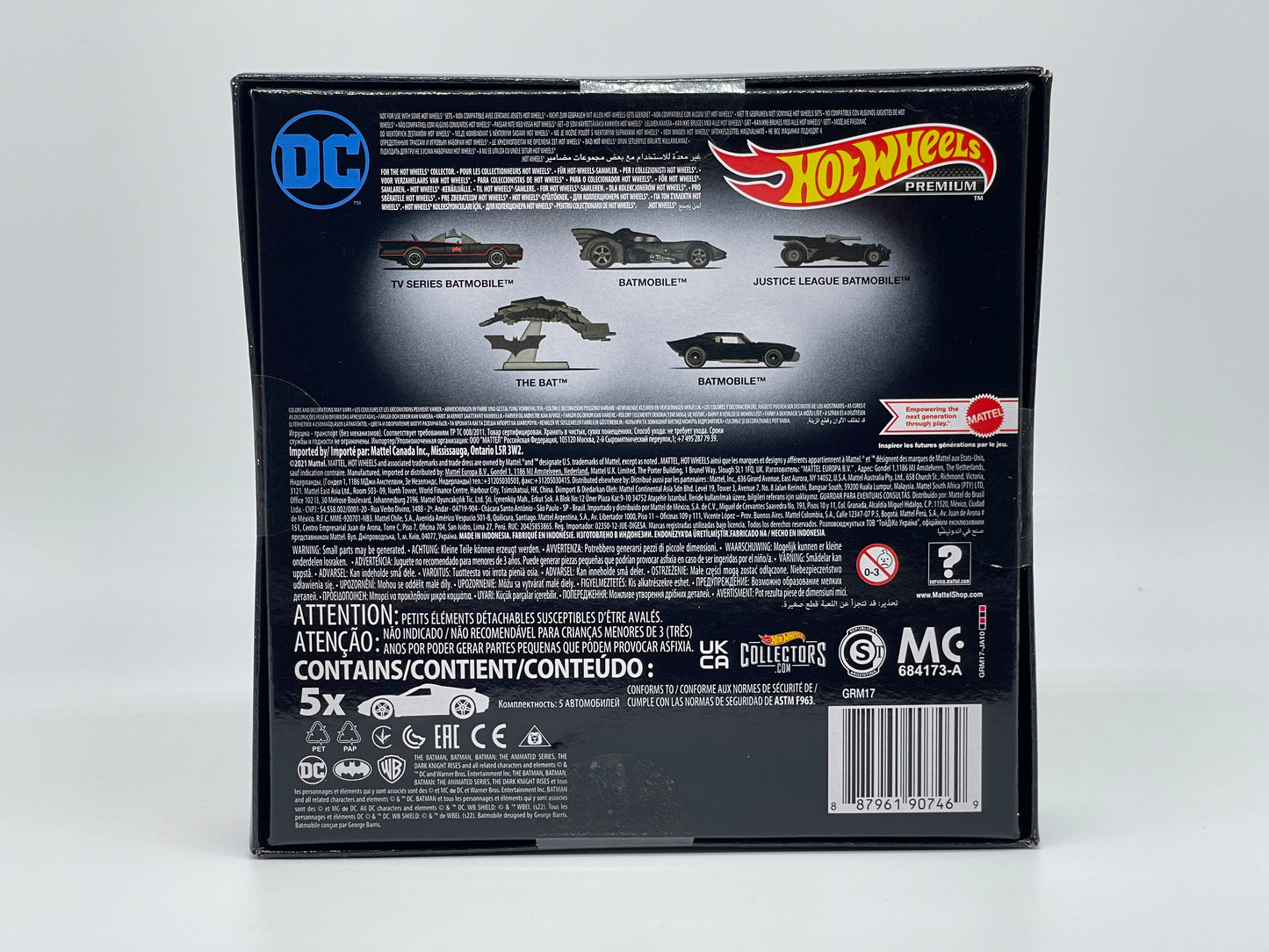 Hot Wheels Premium "DC Batman 5-Pack" 5 Vehicles Collectors Real Riders